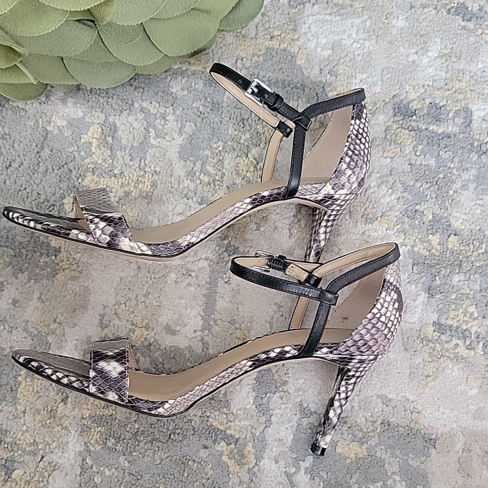 Michael Michael Kors Snakeskin 3" Leather Sandal - Picture 7 of 11